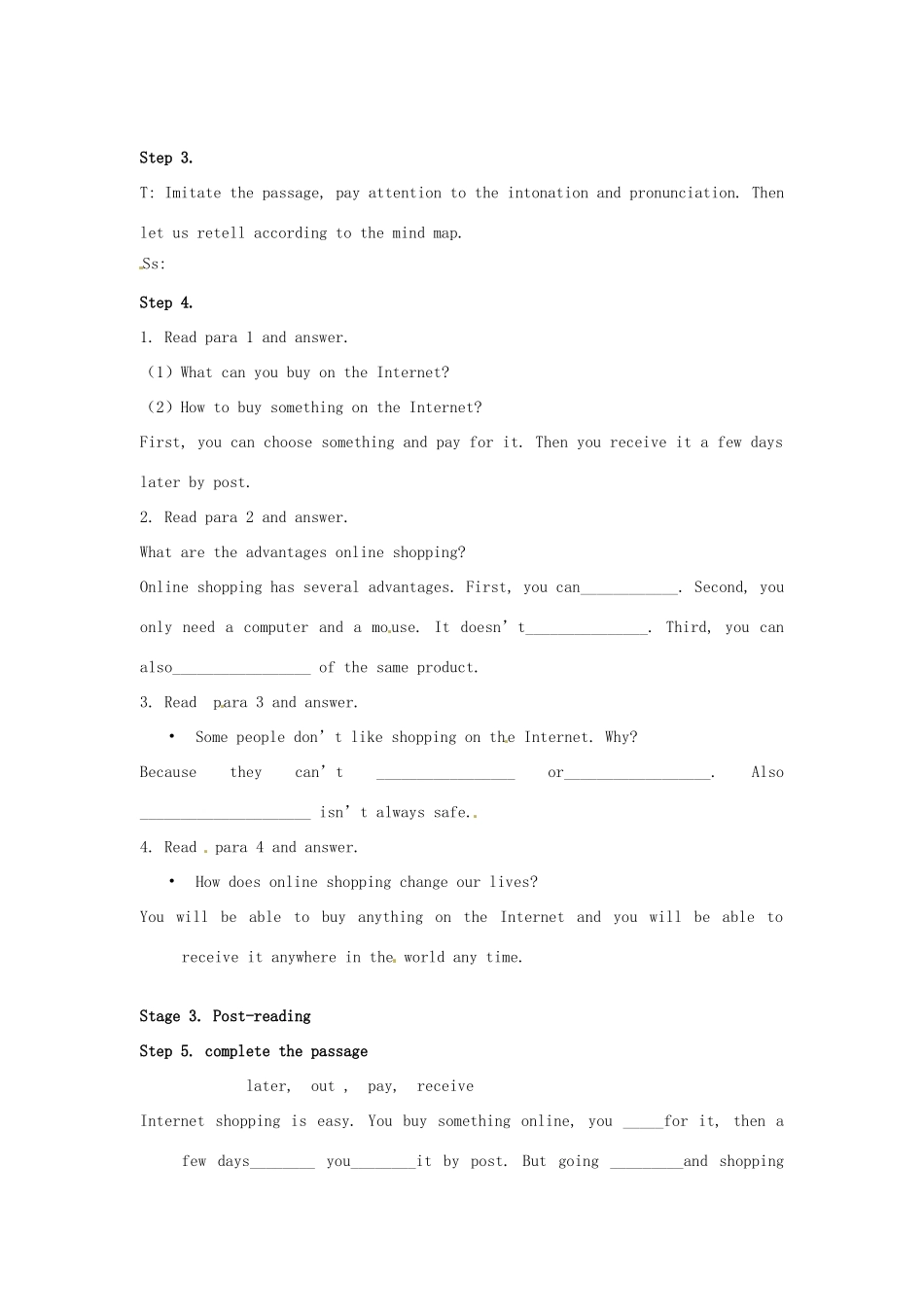 春七年级英语下册 Module 5 Unit 2 You can buy everything on the Internet导学案 （新版）外研版-（新版）外研版初中七年级下册英语学案_第2页