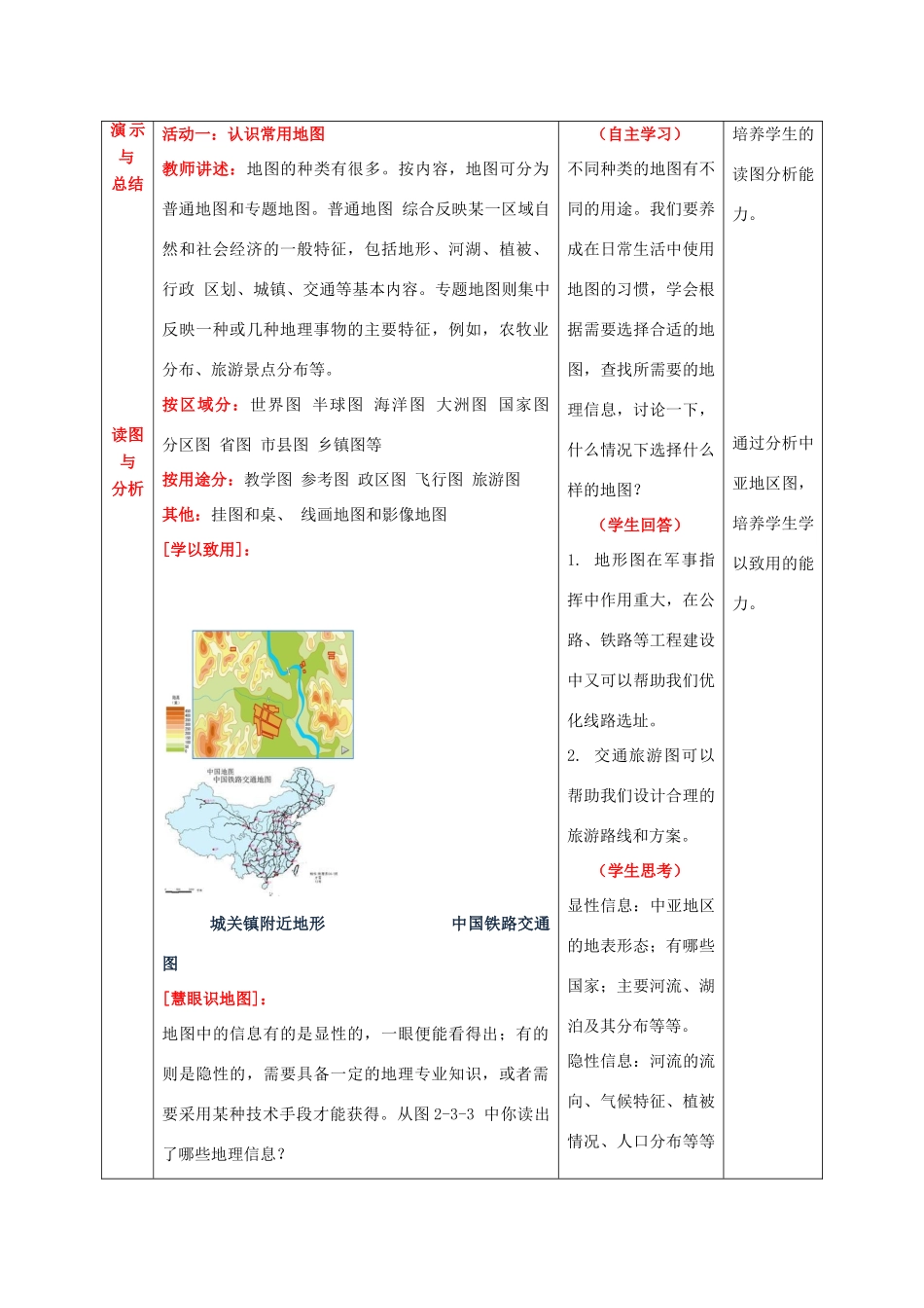 （水滴系列）七年级地理上册 第二章 第3节 地图的应用教案 （新版）商务星球版-（新版）商务星球版初中七年级上册地理教案_第3页