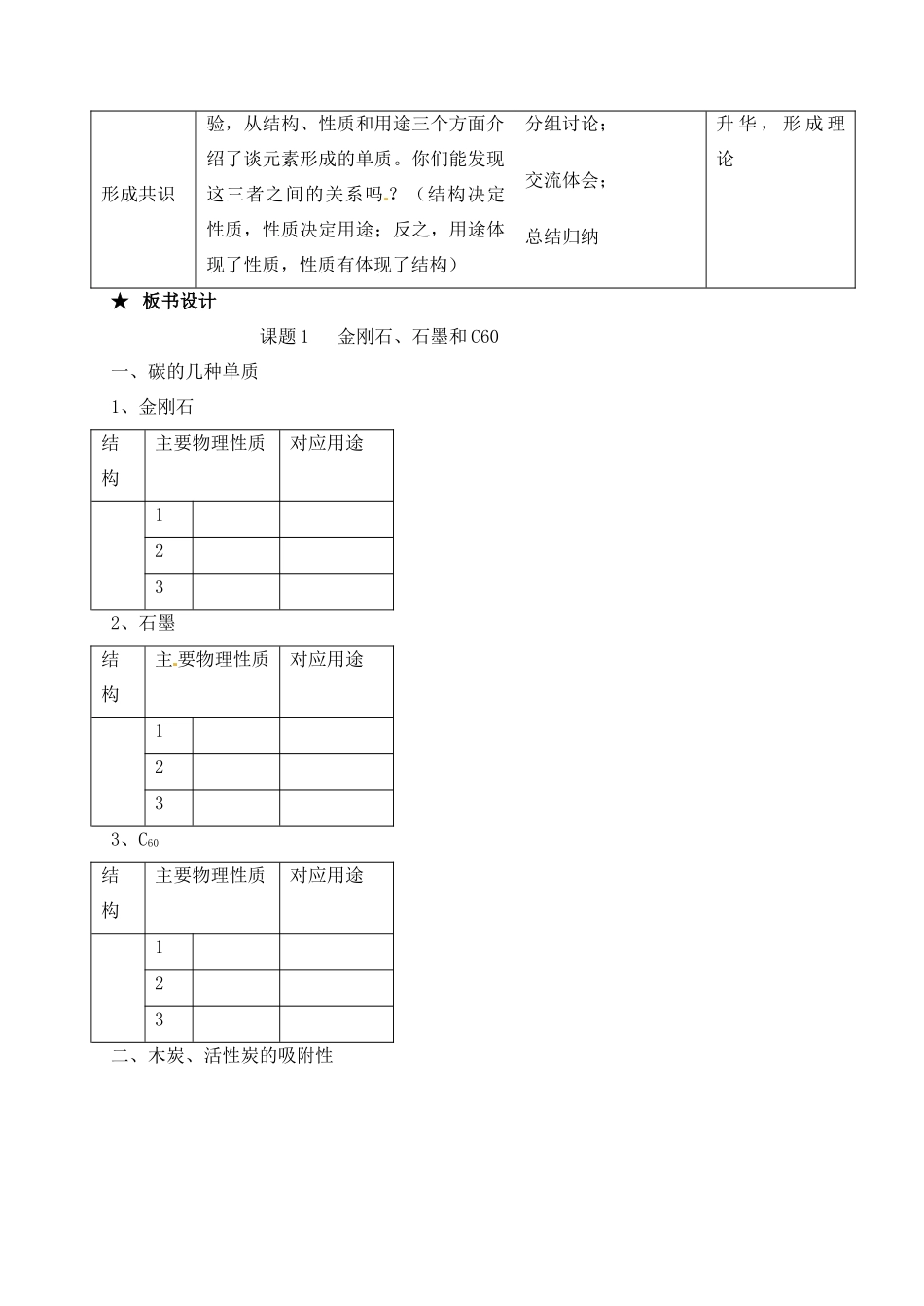江苏省大丰市万盈二中九年级化学 第六单元课题《金刚石、石墨和C60》（2） 人教新课标版_第3页