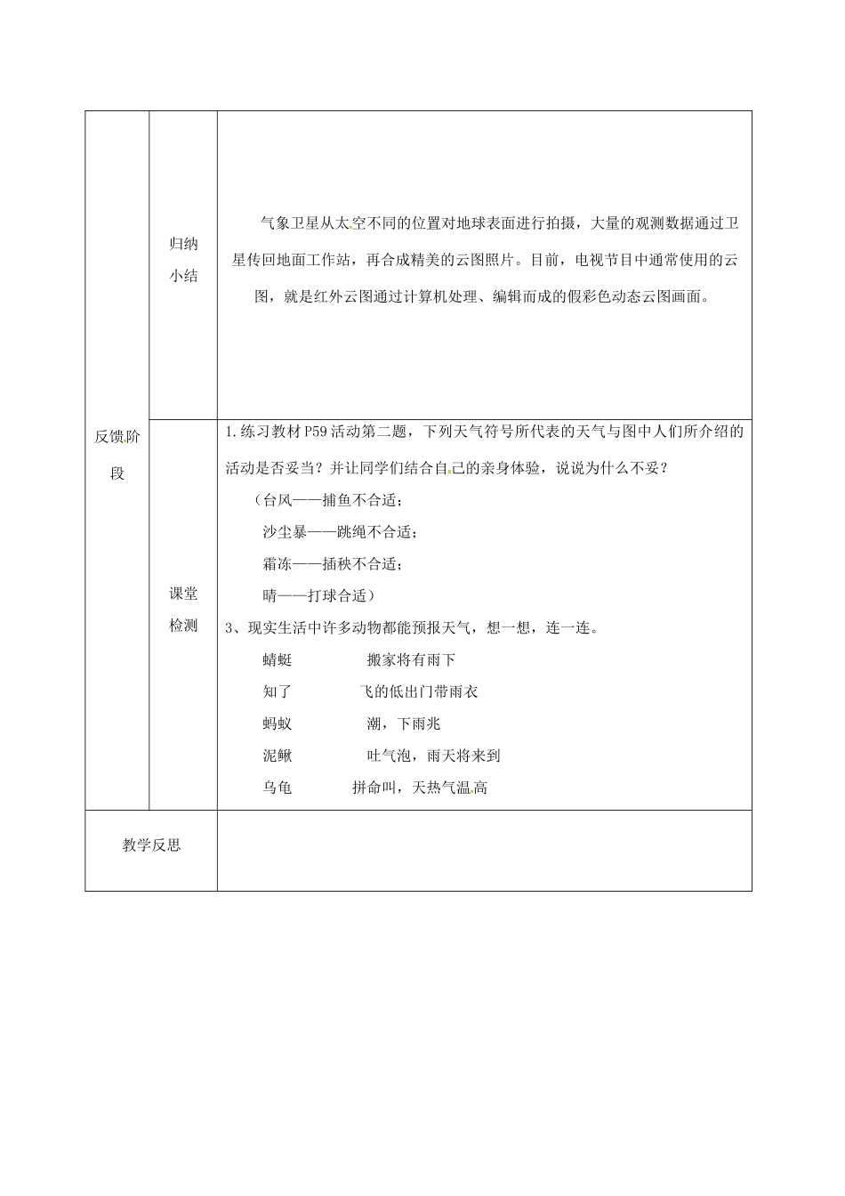 甘肃省临泽县七年级地理上册 第四章 第一节 天气和气候教学设计 （新版）湘教版-（新版）湘教版初中七年级上册地理教案_第3页