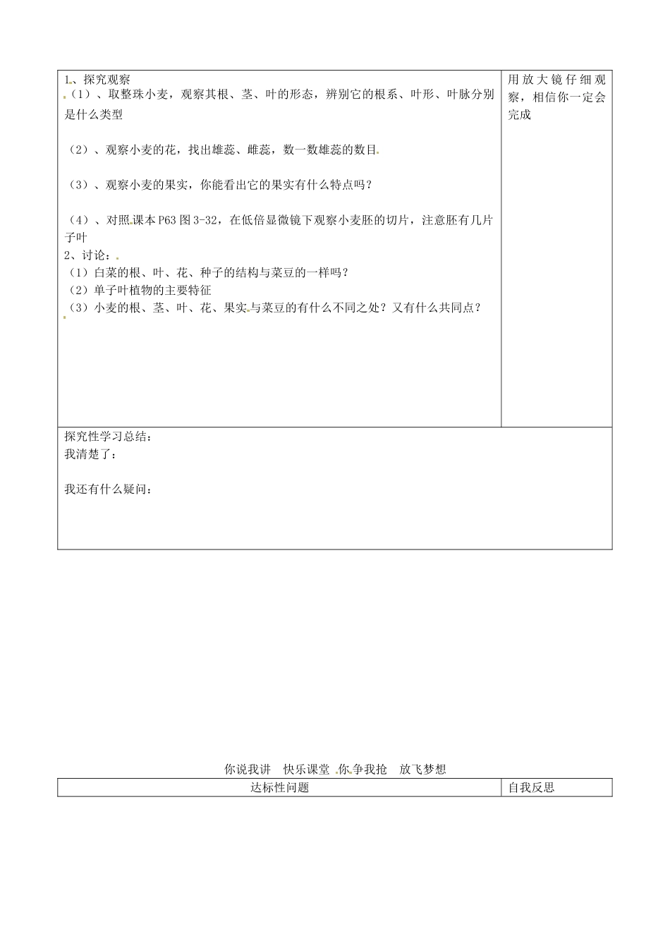 河北省青龙满族自治县逸夫中学七年级生物上册 3.6 被子植物导学案2（无答案） （新版）冀教版_第2页