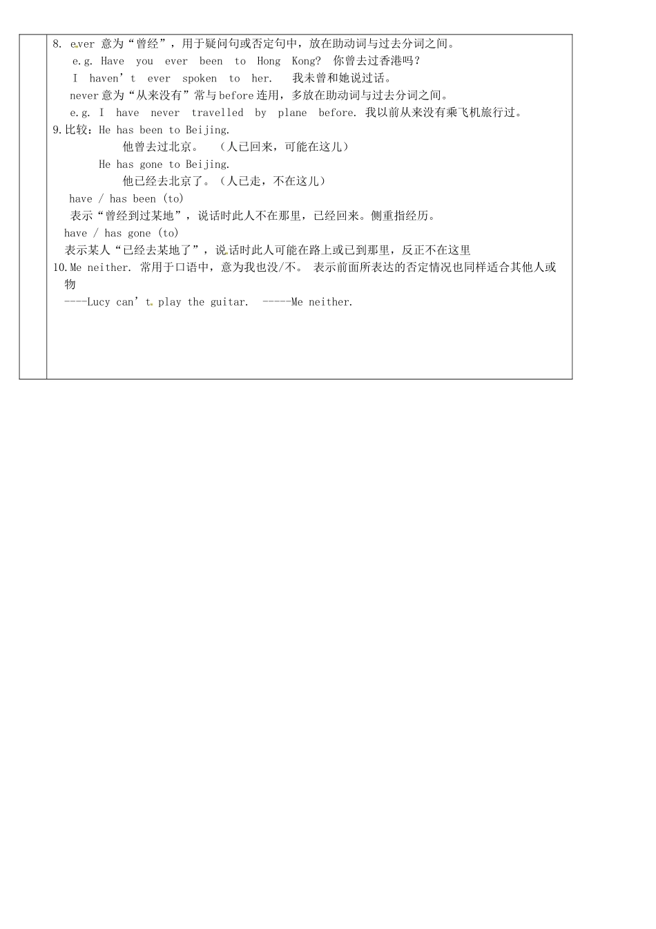 八年级英语下册《Unit 9 Have you ever been to a museum Section A》导学案 （新版）人教新目标版-（新版）人教新目标版初中八年级下册英语学案_第2页