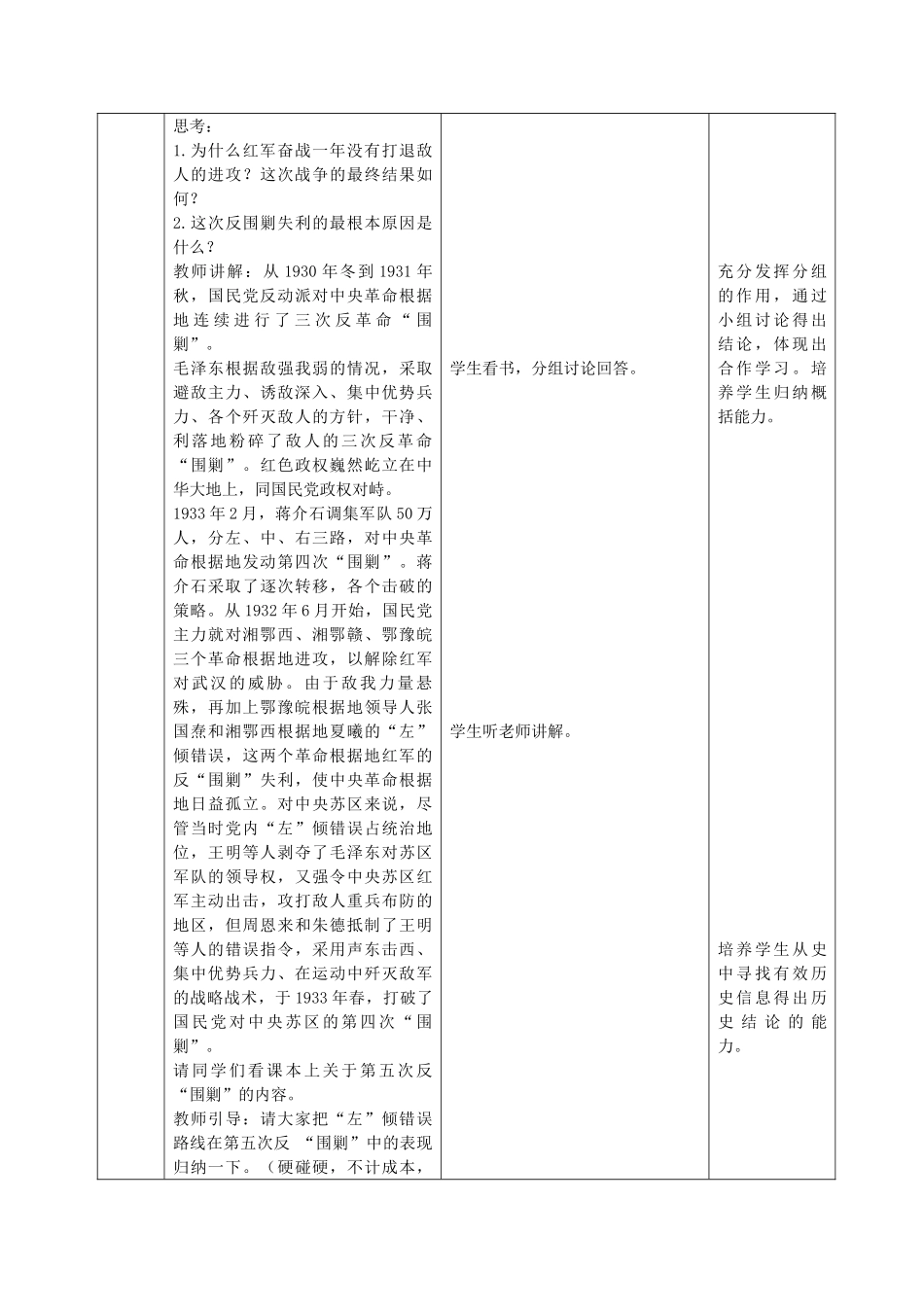 八年级历史上册 第14课 红军长征教案 岳麓版-岳麓版初中八年级上册历史教案_第2页