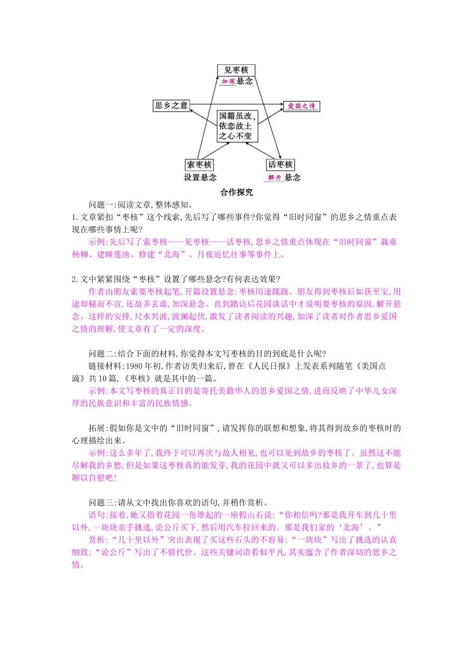 八年级语文上册 第6课 枣核导学案 苏教版-苏教版初中八年级上册语文学案_第2页