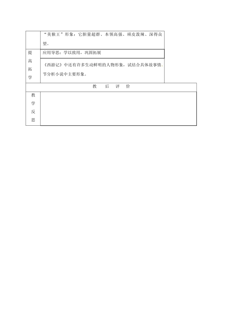 （秋季版）湖南省邵东县七年级语文下册 6《美猴王》（第2课时）学案 语文版-语文版初中七年级下册语文学案_第3页