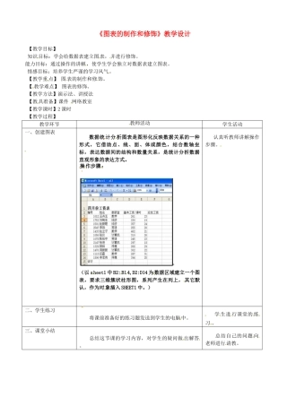 河北省秦皇岛市抚宁县驻操营学区初级中学初中信息技术《图表的制作和修饰》教学设计