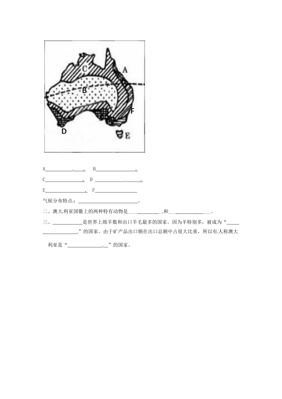 山东省文登实验中学七年级地理《澳大利亚》学案_第2页