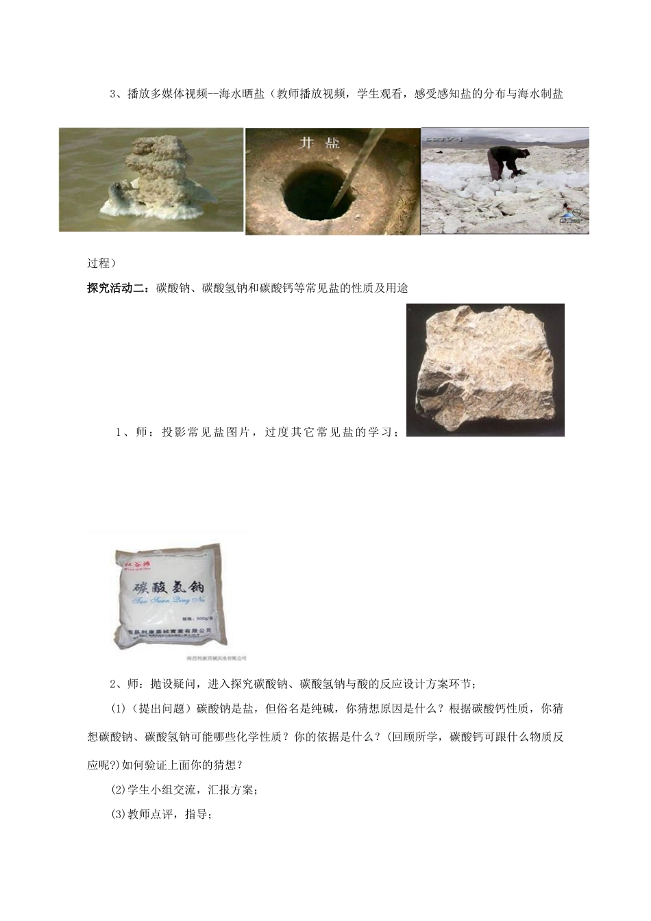 九年级化学下册 第十一单元 课题1《生活中常见的盐》教学设计 （新版）新人教版-（新版）新人教版初中九年级下册化学教案_第3页