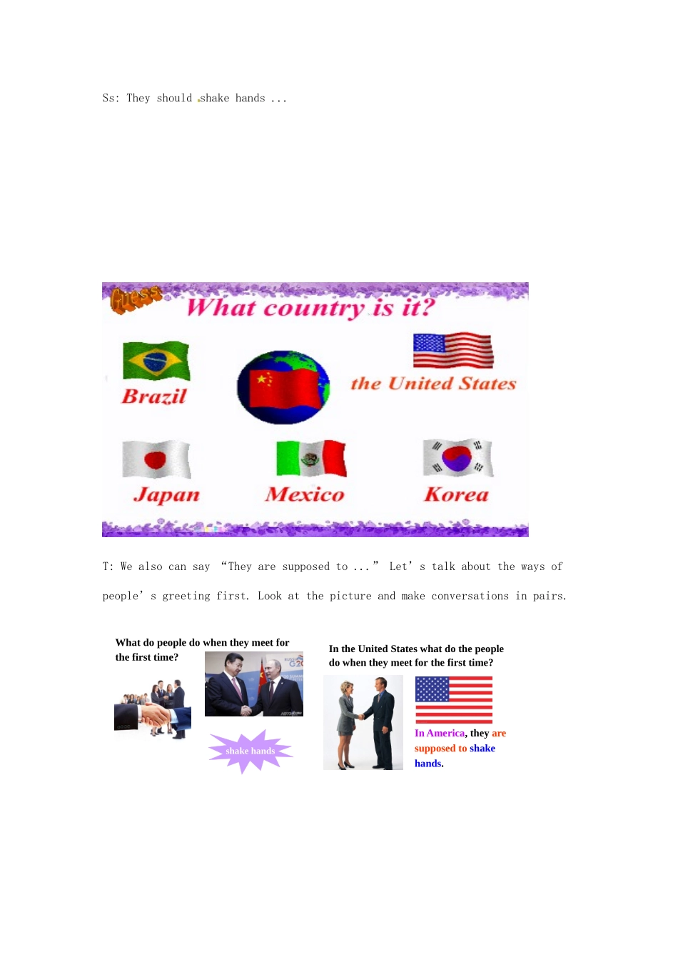 九年级英语全册 Unit 10 You’re supposed to shake hands Section A（1a-2d）学案 （新版）人教新目标版-（新版）人教新目标版初中九年级全册英语学案_第2页