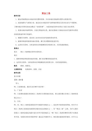 江西省中考地理复习 第十三章 认识区域（中国）第二节 认识省区和跨省区域 珠江三角洲教案-人教版初中九年级全册地理教案