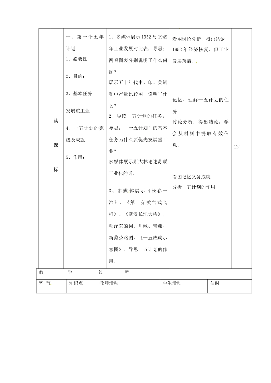 山东省临沭县第三初级中学八年级历史下册《第4课工业化的起步》教案 新人教版_第3页