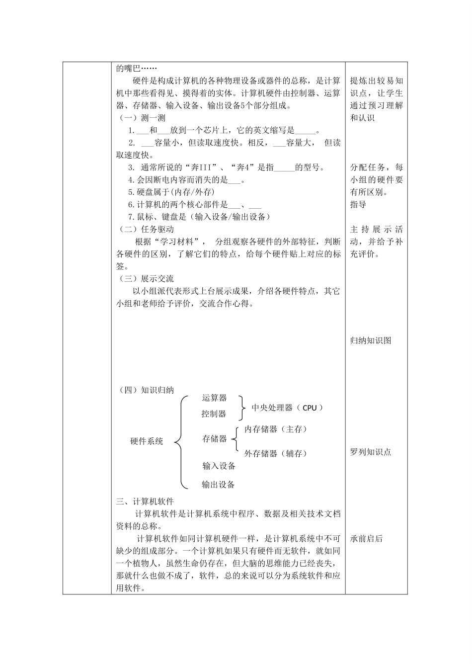 四川省七年级信息技术上册 第4课《计算机系统及其工作原理》教学案 新人教版_第2页