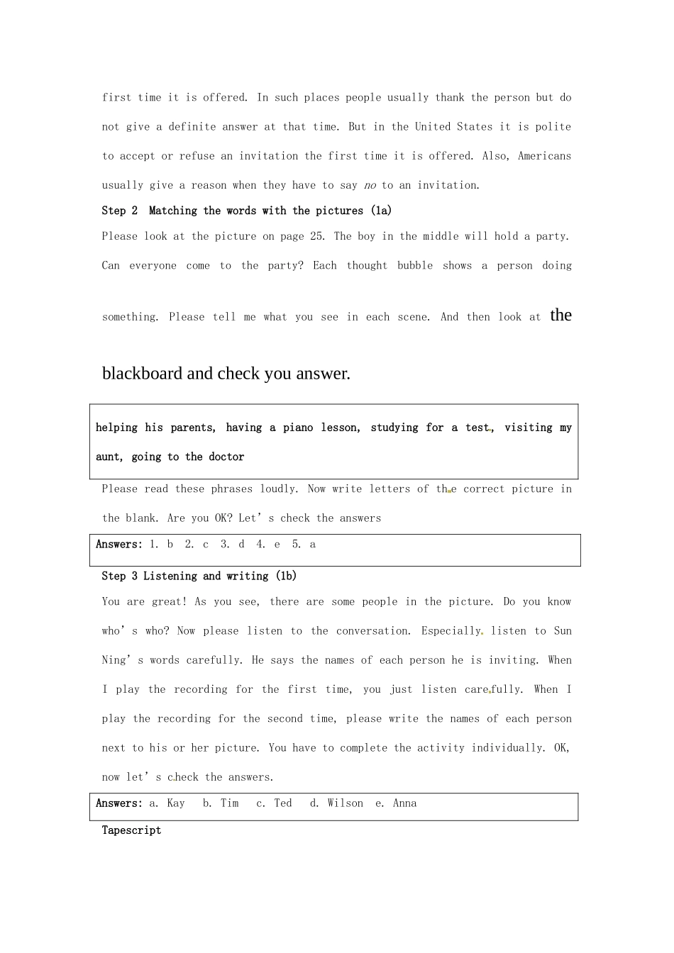 山东省肥城市安站中学八年级英语上册 Unit 5 Can you come to my party Period 1导学案 人教新目标版_第2页