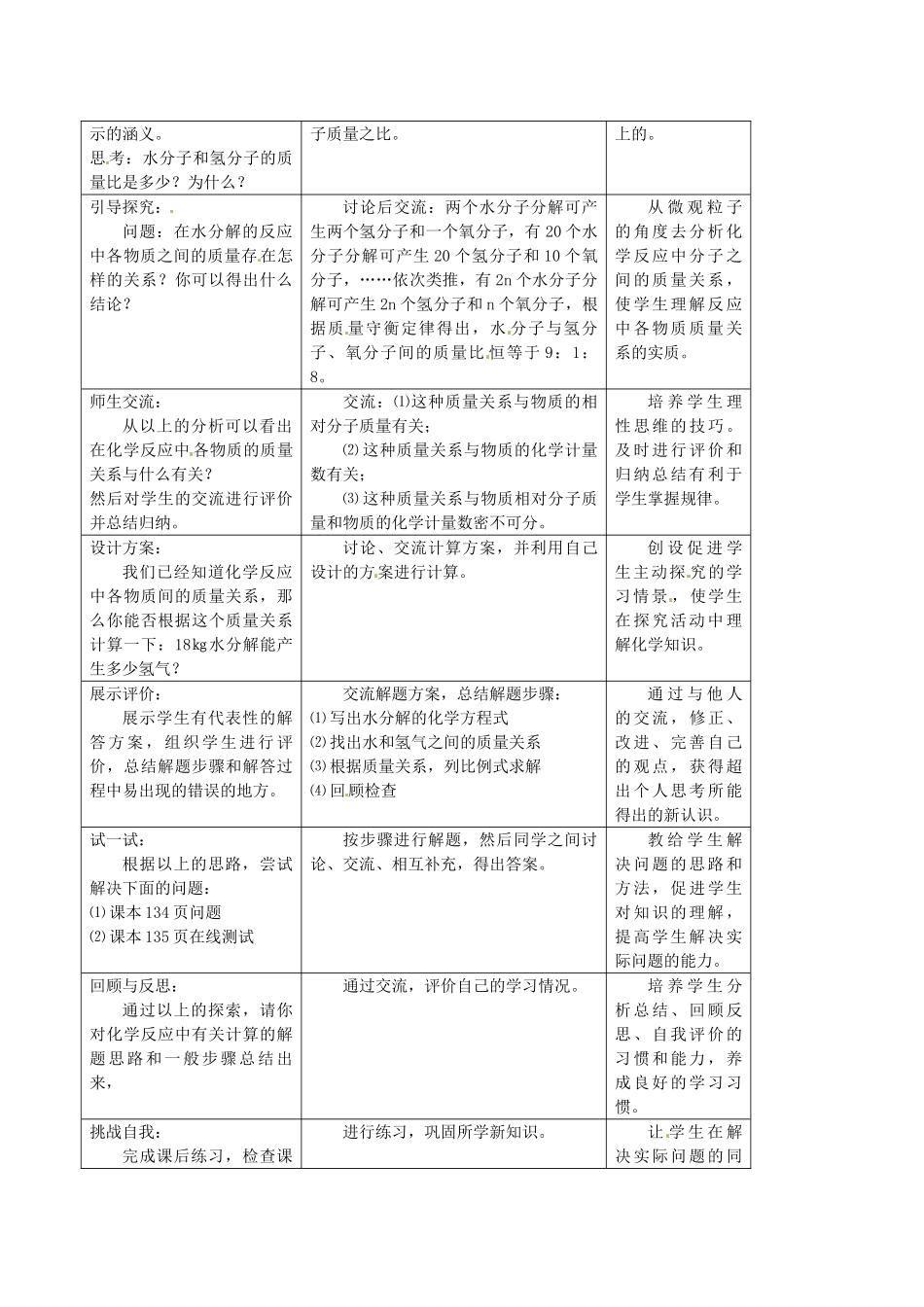 四川省遂宁市广德初级中学九年级化学全册《第四单元 我们周围的空气》4.4 化学反应中的有关计算教案 鲁教版_第2页