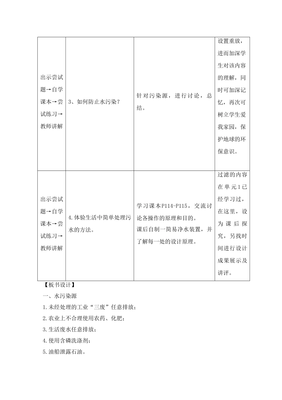 九年级化学上册《专题5单元4 保护水资源》教案湘教版_第2页