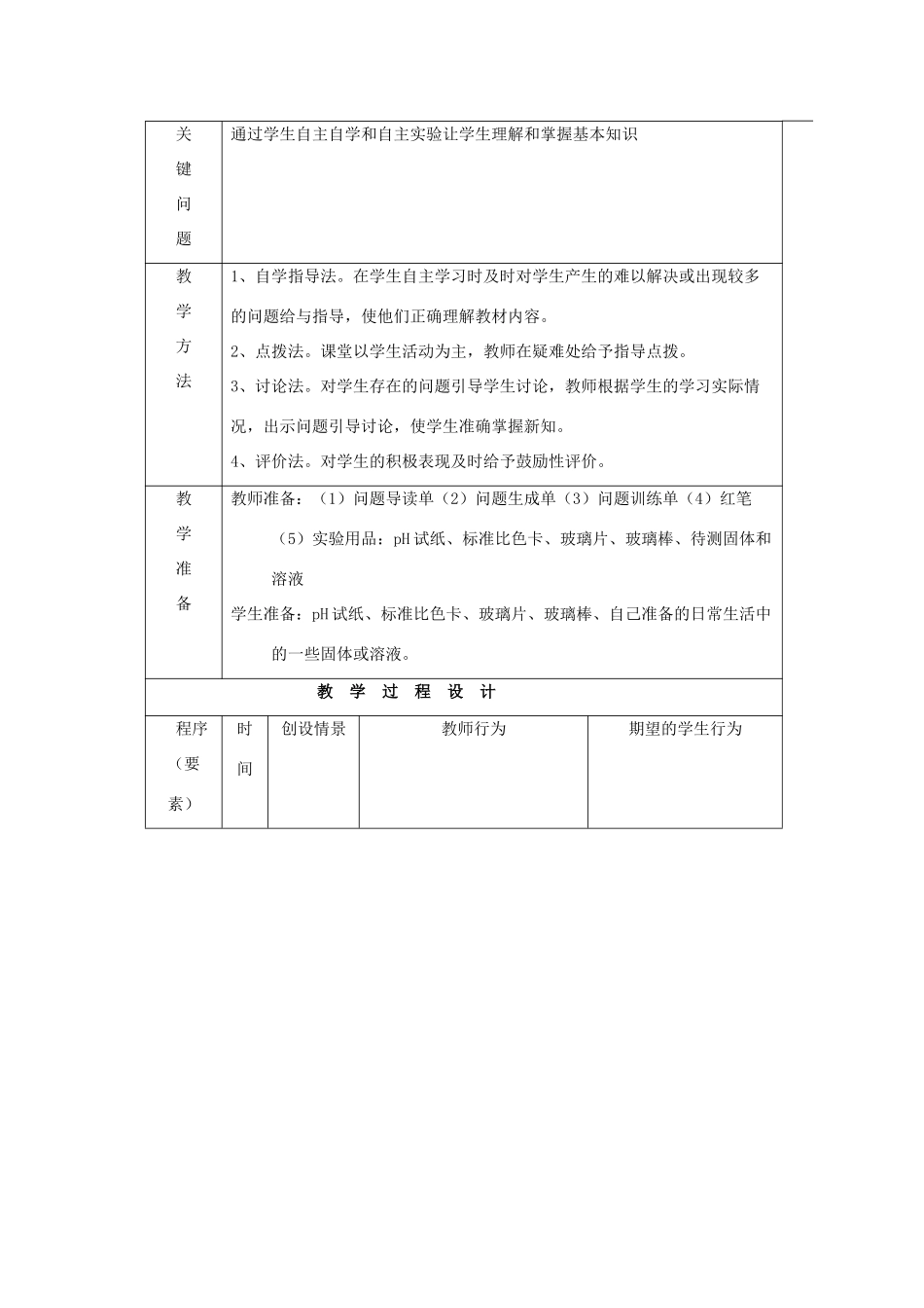 辽宁省凌海市石山初级中学九年级化学 8.3《溶液的酸碱性》教案 粤教版_第3页