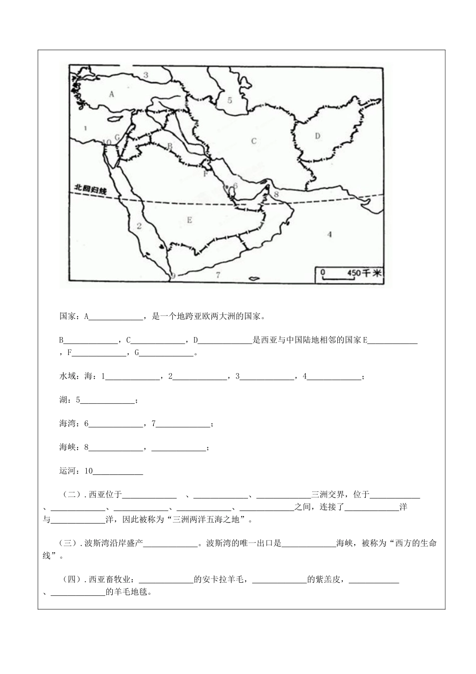 山东省聊城市阳谷实验中学七年级地理《西亚》教案_第2页
