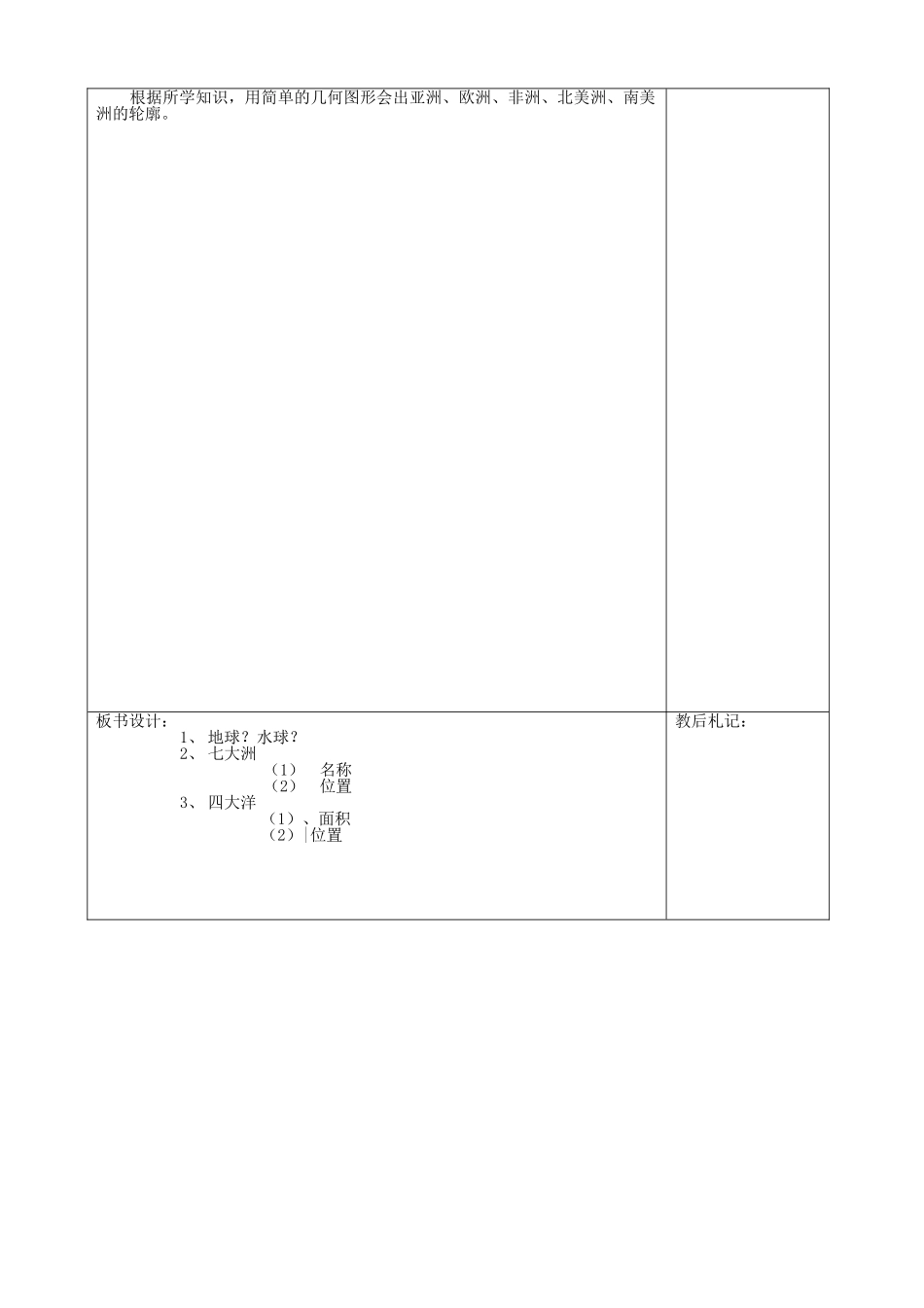 山东省济南市辛寨乡辛锐中学七年级地理上册 2.1 大洲和大洋（第一课时）六助教学法实施教案 新人教版_第3页
