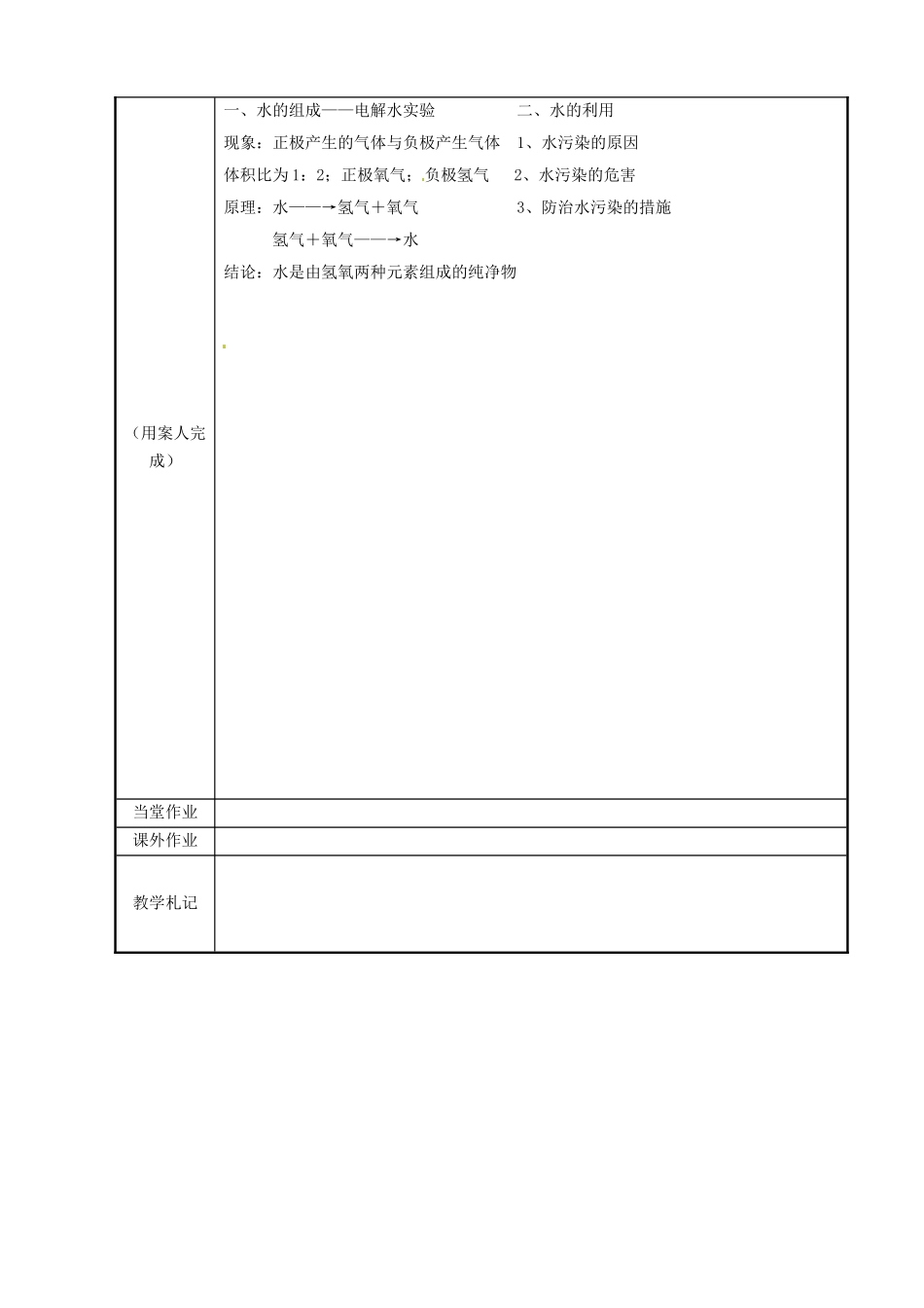 江苏省新沂市第二中学九年级化学上册 2.3 自然界中的水教案（1）（新版）沪教版_第3页