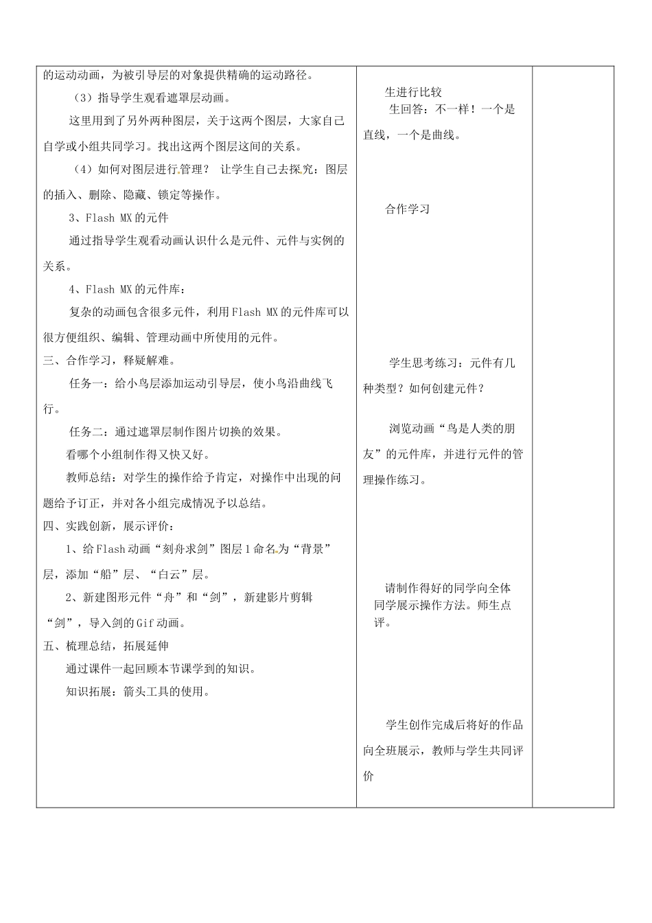 山东省郯城三中八年级信息技术《图层和元件》教案 新人教版_第2页