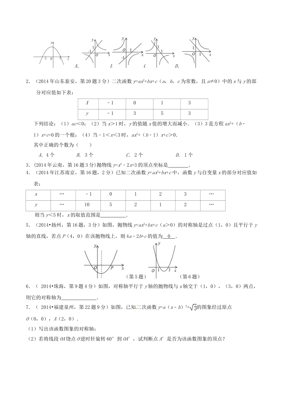 九年级数学下册 第5章 二次函数小结与复习学案 （新版）苏科版-（新版）苏科版初中九年级下册数学学案_第3页