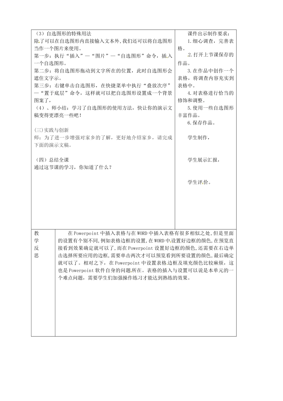 山东省烟台20中中学初中信息技术 《制作演示文稿》教案（3）_第3页