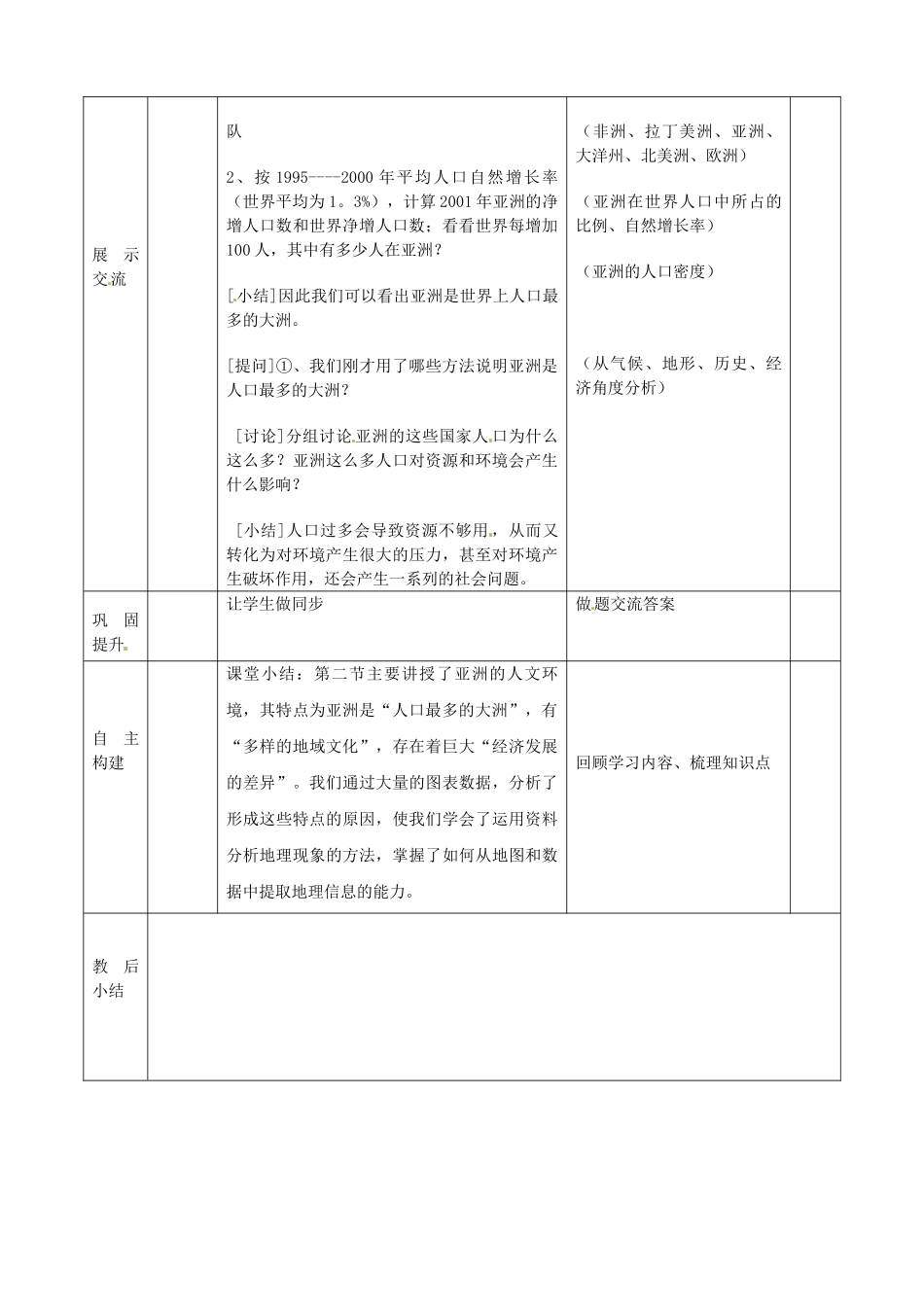 山东省临沭县第三初级中学七年级地理下册《6.1 人文环境》教案（1） 新人教版_第2页