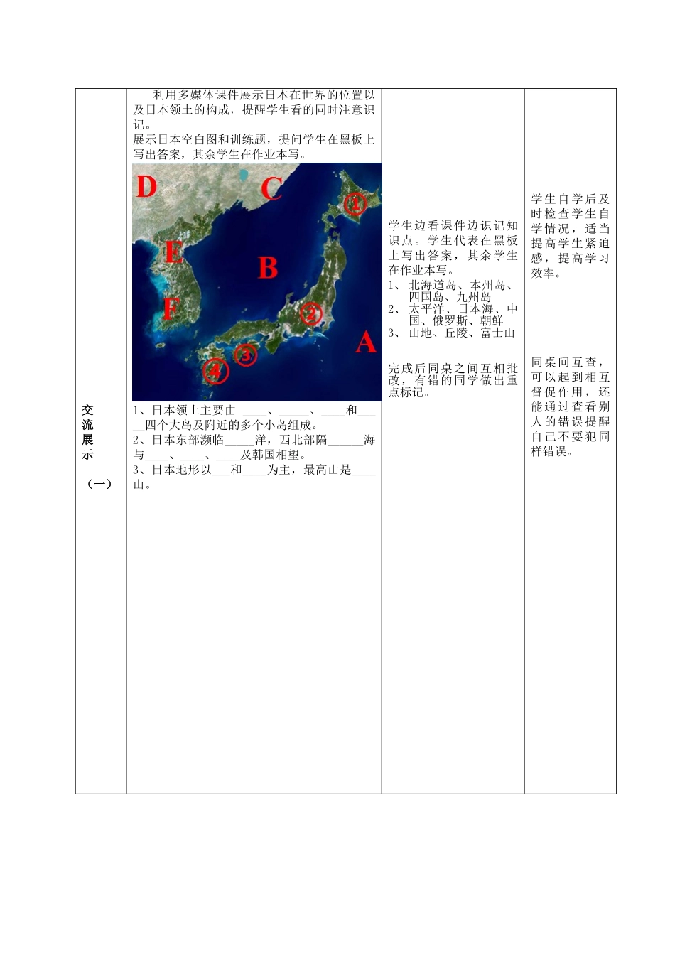 山东省滕州市大坞镇大坞中学七年级地理下册《第八章 第一节 第1课时 多山的岛国》教案 鲁教版_第3页