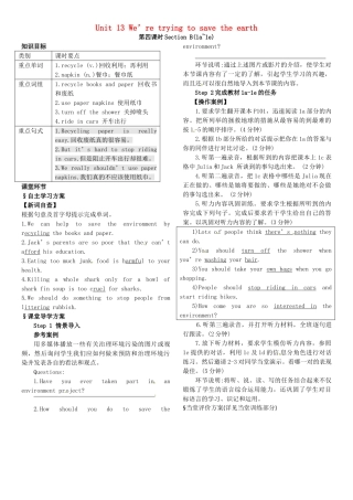 九年级英语全册 Unit 13 We’re trying to save the earth（第4课时）导学案 （新版）人教新目标版-（新版）人教新目标版初中九年级全册英语学案