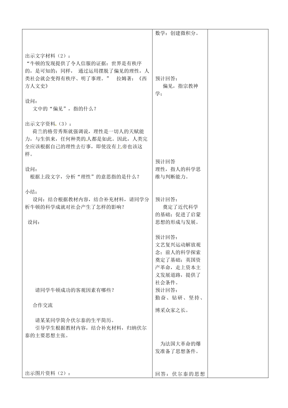 山东省郯城县九年级历史《科学和思想的力量教案_第2页