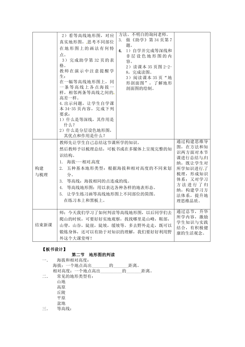 山东省滕州市大坞镇大坞中学七年级地理上册《第2课  地形图的判》教案 鲁教版_第3页
