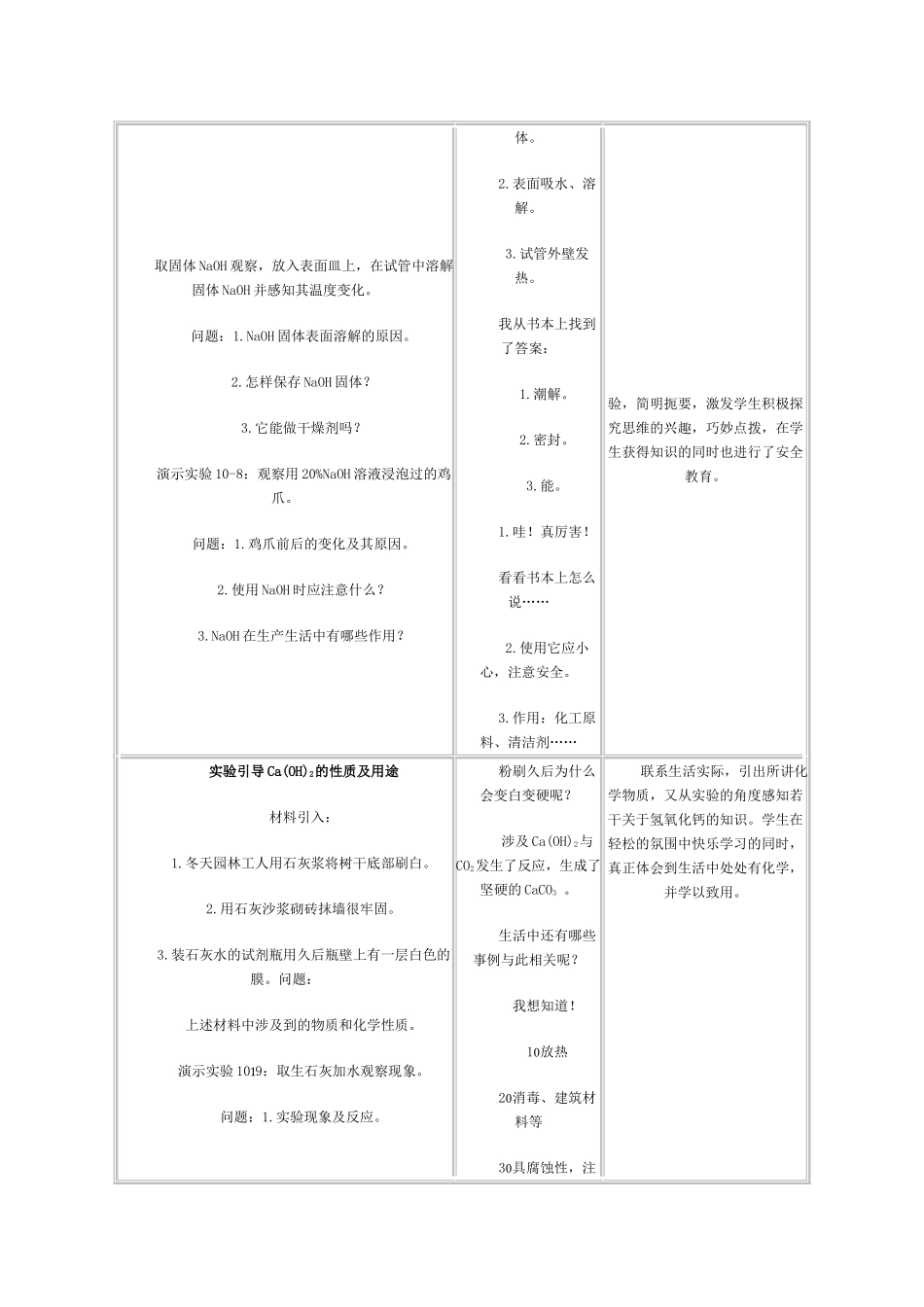九年级化学第十章酸和碱课题1 常见的酸和碱2教案人教版_第2页
