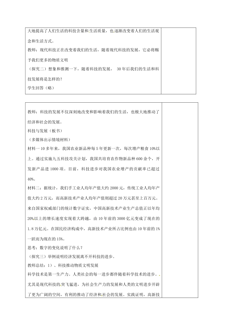 山东省郯城县八年级政治下册 第7单元 在科技飞速发展的时代里 第14课 感受现代科技 第1框 现代科技在身边教学案 鲁教版-鲁教版初中八年级下册政治教学案_第2页