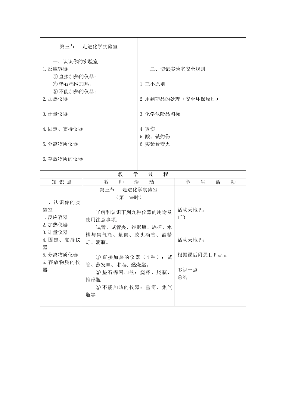 九年级化学全册 第一单元《化学改变了世界》第三节 走进化学实验室（第1课时）教案 鲁教版_第3页