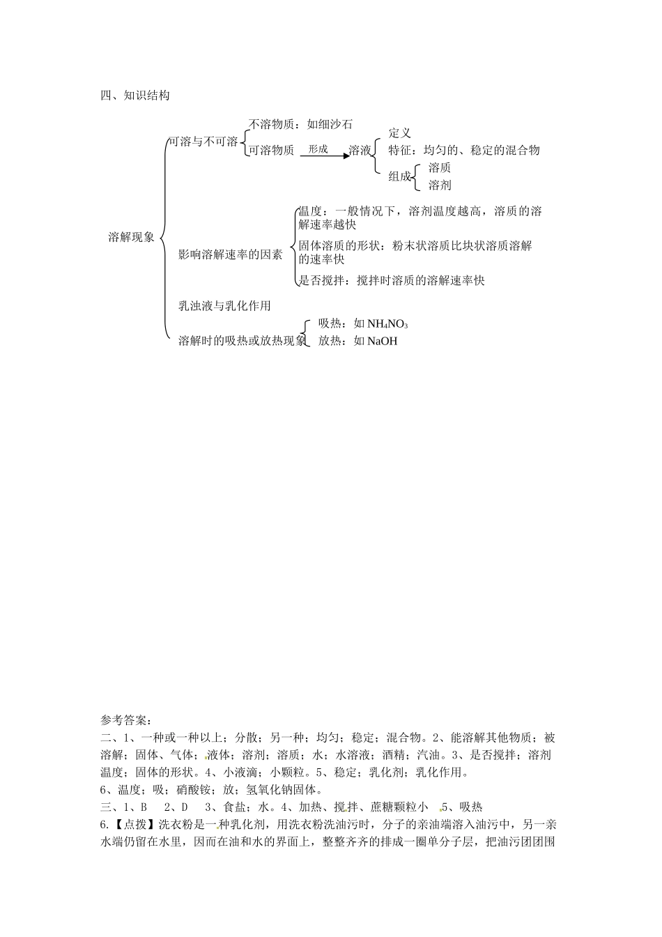 九年级化学下册 7.1 溶解与乳化学案（无答案） （新版）粤教版_第2页