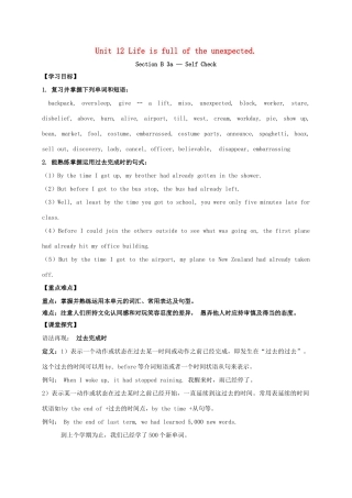 九年级英语全册《Unit 12 Life is full of the unexpected（第6课时）》学案 （新版）人教新目标版-（新版）人教新目标版初中九年级全册英语学案
