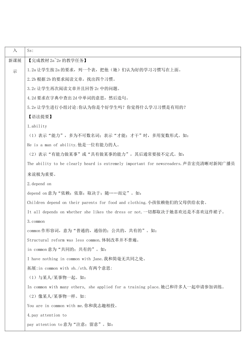 九年级英语全册 Unit 1 How can we become good learners第4课时导学案1（新版）人教新目标版-（新版）人教新目标版初中九年级全册英语学案_第2页