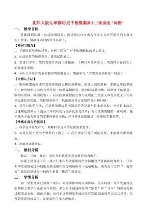 九年级历史下册 3.13.《挑战“两极”》教案 北师大版