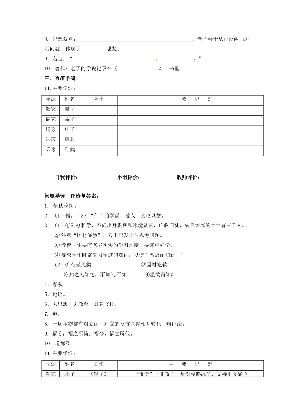 辽宁省凌海市石山初级中学七年级历史上册 2.9中华文化的勃兴（二）问题导读单 新人教版_第2页