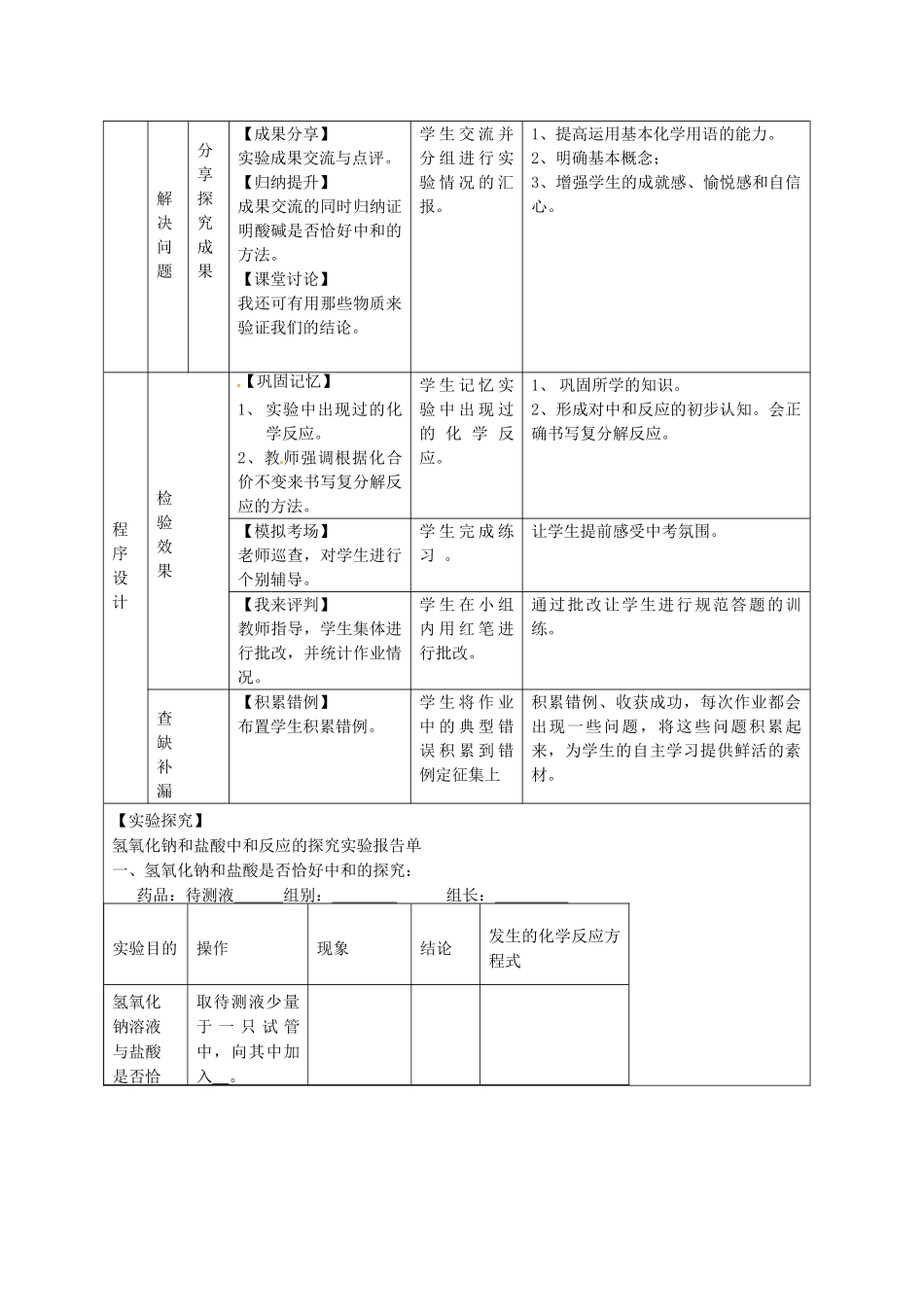 山东省枣庄市峄城区吴林街道中学九年级化学全册《第七单元 酸碱中和反应》教案 鲁教版_第2页