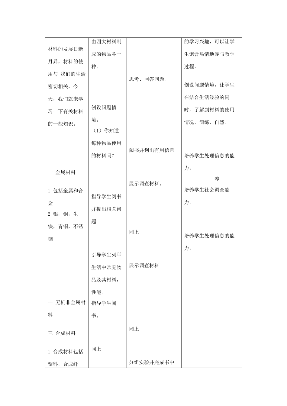 九年级化学：第九单元第二节 化学与材料研制教案鲁教版_第2页