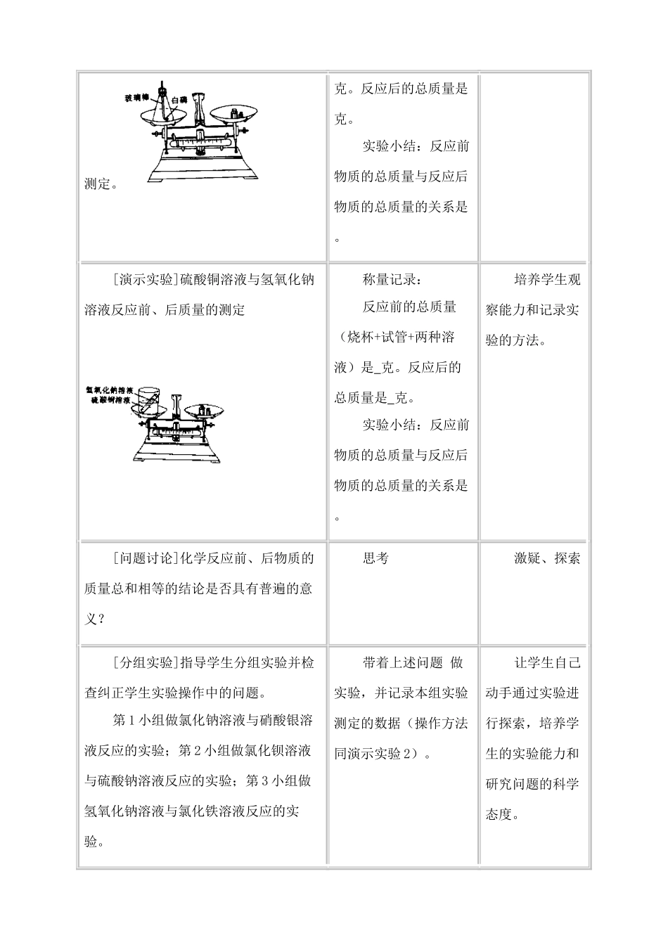 鲁教版八年级化学质量守恒定律教案3_第2页
