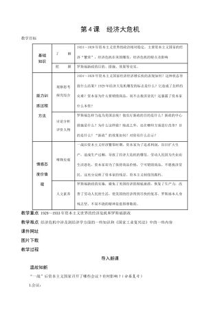 新人教版九年级历史 经济大危机