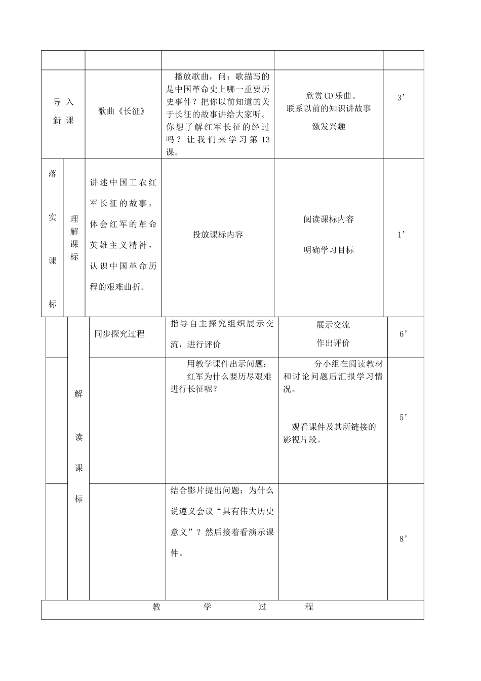 山东省临沭县八年级历史《第13课红军不怕远征难》教案 新人教版_第2页