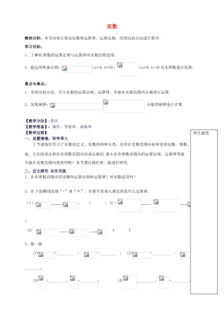 山东省青岛市经济技术开发区育才初级中学八年级数学上册 2.6 实数（第2课时）教学案 北师大版