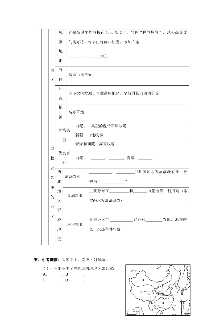 九年级地理中考中国的地理差异复习教案预测全国通用_第3页