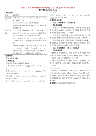 九年级英语全册 Unit 14 I remember meeting all of you in Grade 7（第6课时）导学案 （新版）人教新目标版-（新版）人教新目标版初中九年级全册英语学案