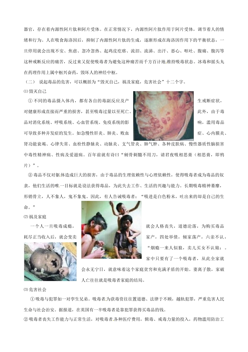 山东省聊城市阳谷实验中学九年级化学《实践课》—珍爱生命 远离毒品教案_第2页
