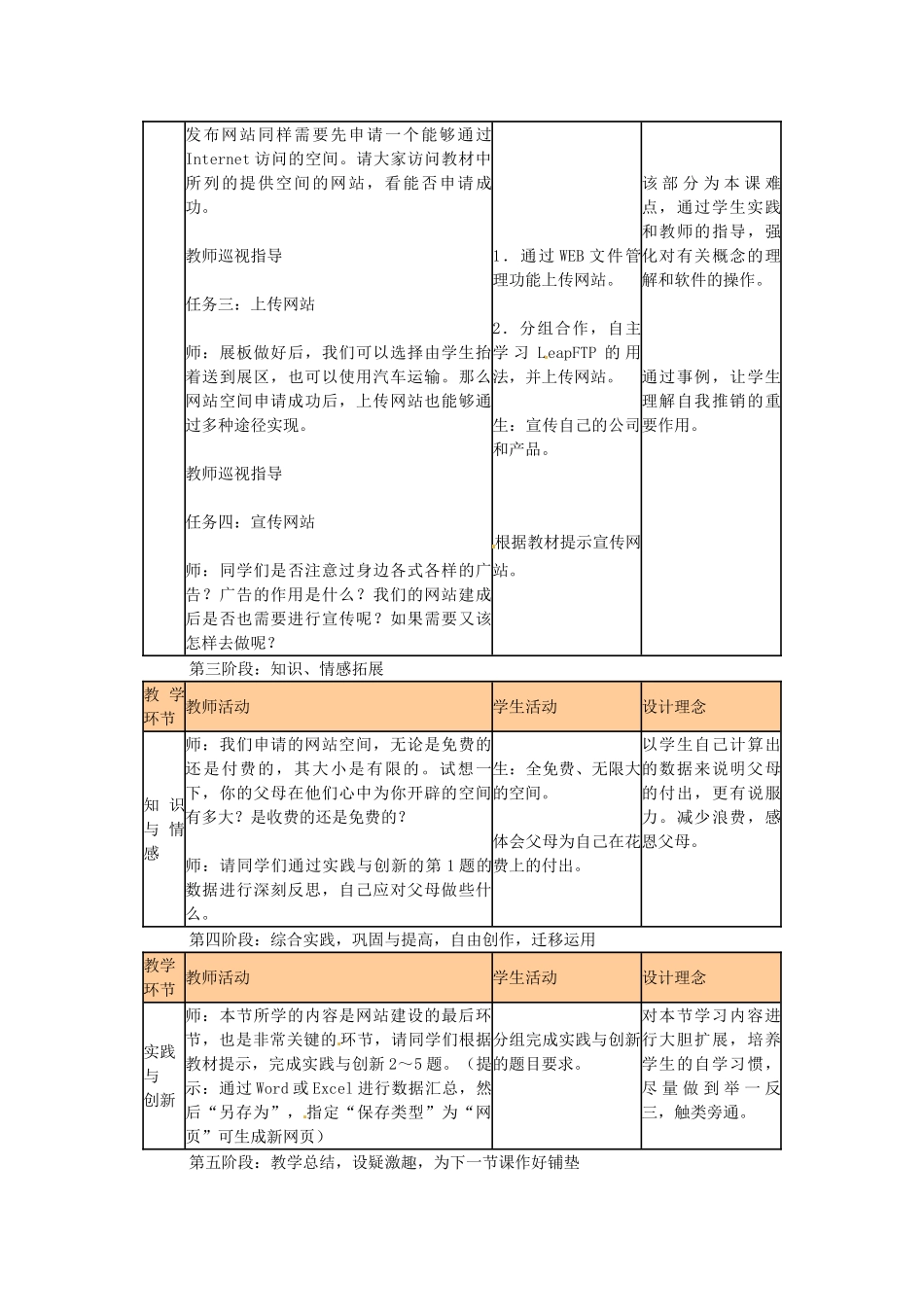 山东省郯城第三中学初中信息技术 网站的发布与维护教案_第3页