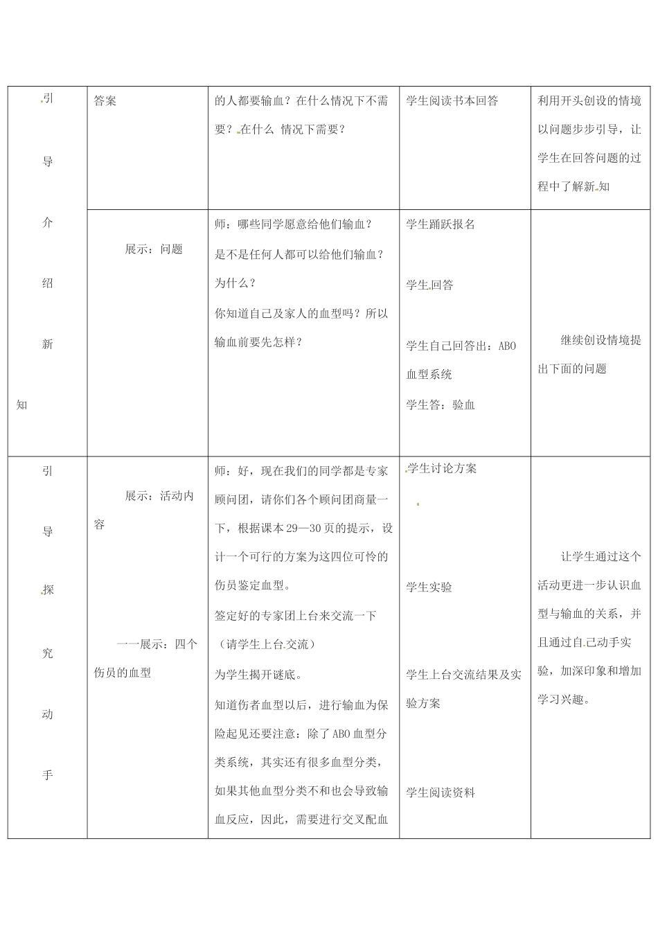 生物：第9章第1节血液教案（北师大版七年级下）_第2页